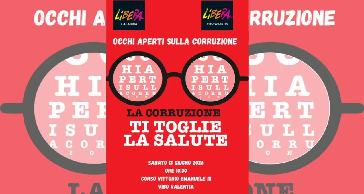Corruzione nella sanità, a Vibo il flash mob di Libera: Occhi aperti\n
