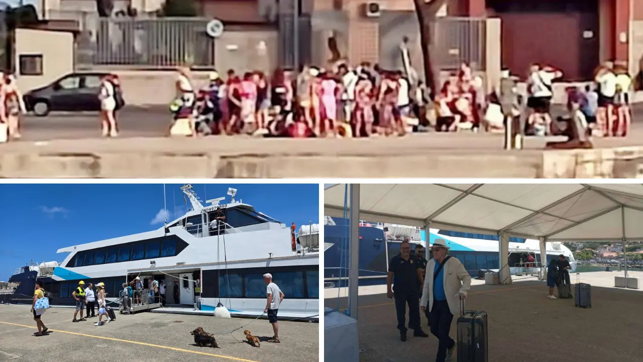 <p>I turisti a Vibo Marina sotto al sole in attesa dell'aliscafo per le Eolie. In basso a destra, il regista Oliver Stone fotografato lo scorso anno quando era stata allestita la tensostruttura</p>\\n