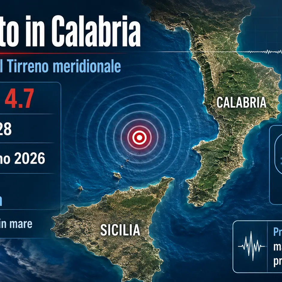 Terremoto al largo di Tropea,\u00A0magnitudo 4.7 a 214 chilometri di profondità: forte ma poco avvertito dalla popolazione\n