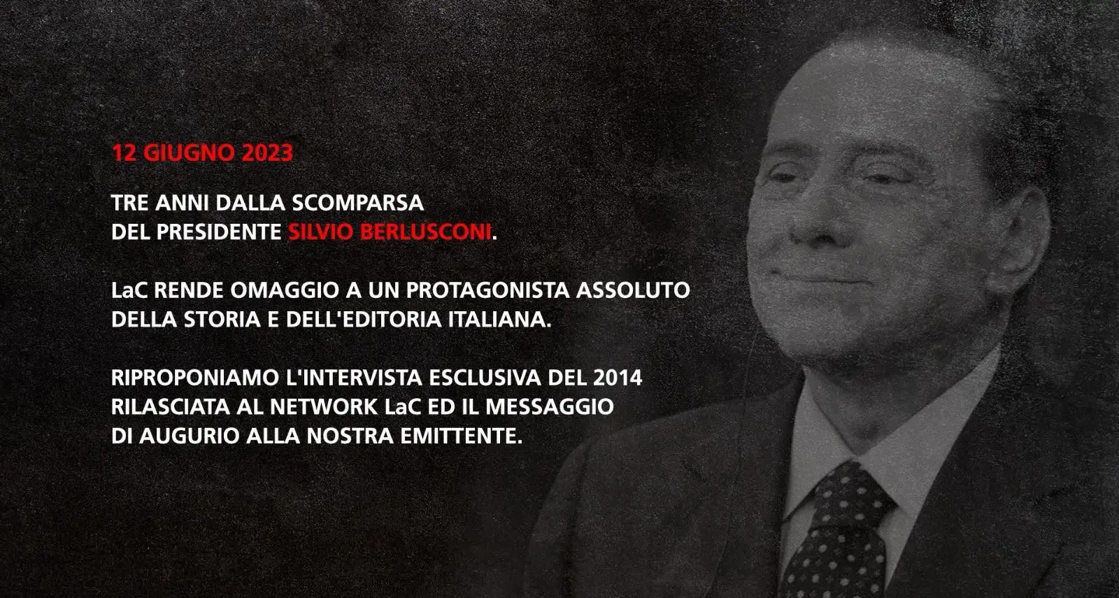 <p>«Bella questa “C” come Calabria», quando <span style=\"color:hsl(0, 75%, 60%);\">Berlusconi si innamorò del progetto LaC</span>: stasera alle 21,30 la sua storica intervista</p>