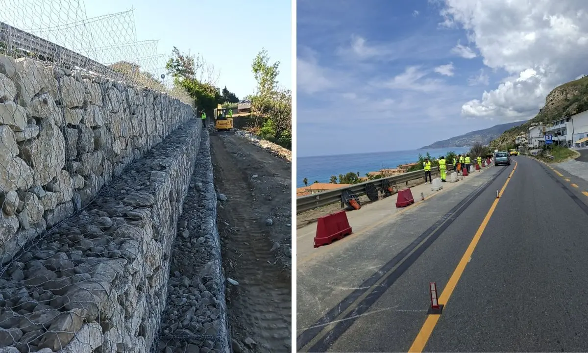 SS18, riaperto il tratto dell’Alto Tirreno dopo il cedimento della carreggiata\n