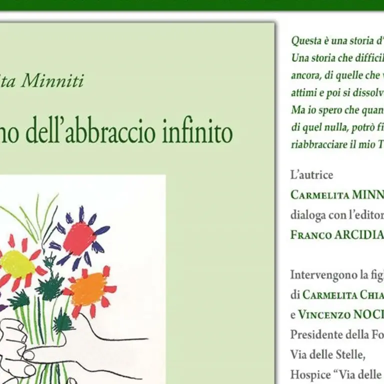 Il\u00A0giorno dell’abbraccio infinito, domani a Reggio la presentazione del volume di Carmelita Minniti\n
