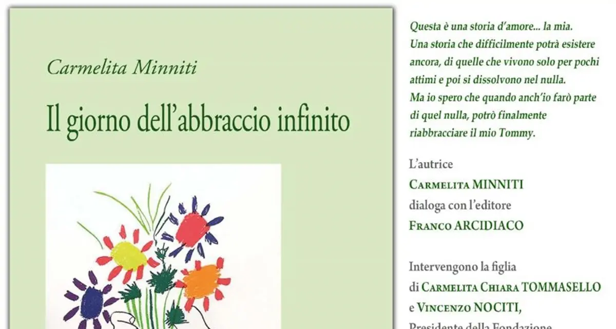 Il\u00A0giorno dell’abbraccio infinito, domani a Reggio la presentazione del volume di Carmelita Minniti\n