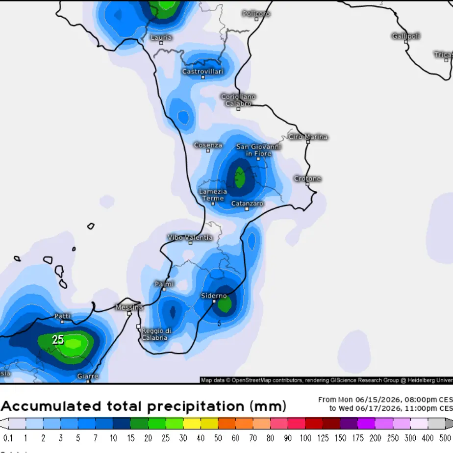 <p>In arrivo<span style=\"color:hsl(0, 75%, 60%);\"> aria più fresca </span>e possibili piogge pomeridiane: per ora il caldo africano risparmia la Calabria </p>
