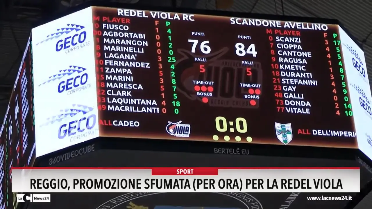 Reggio, promozione sfumata (per ora) per la Redel Viola