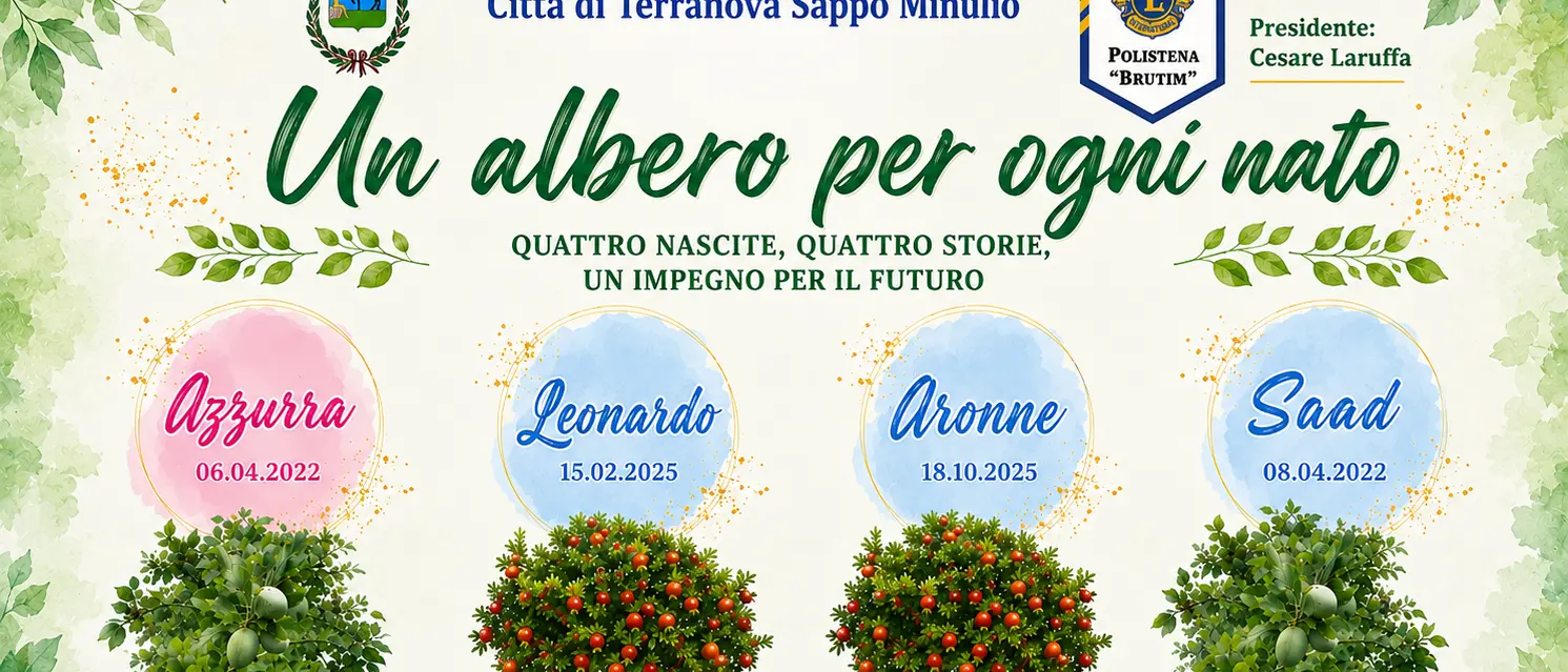 “Un albero per ogni nato”: il Lions Club Polistena “Brutium” e il Comune di Terranova Sappo Minulio insieme per un futuro più verde\n