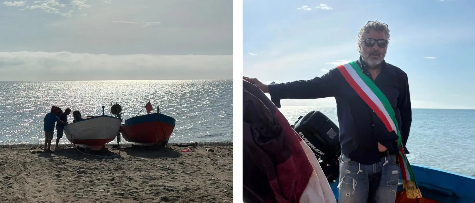 Erosione costiera, il sindaco di Crucoli\u00A0protesta a bordo di una barca contro i mancati interventi: «La Regione risponda»\n