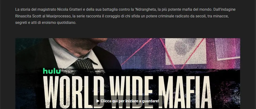 World Wide Mafia, la serie su Gratteri\u00A0sparita da Disney+ ma non dal pezzotto\n
