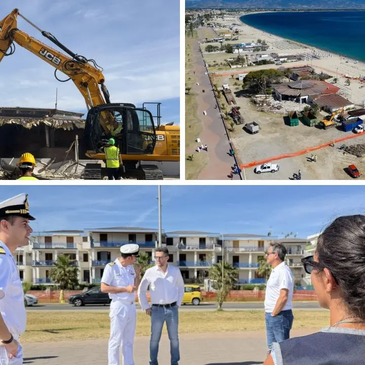 Schiavonea, ruspe sull’ex Scarafaggio: demolito lo stabilimento abusivo sul lungomare\n