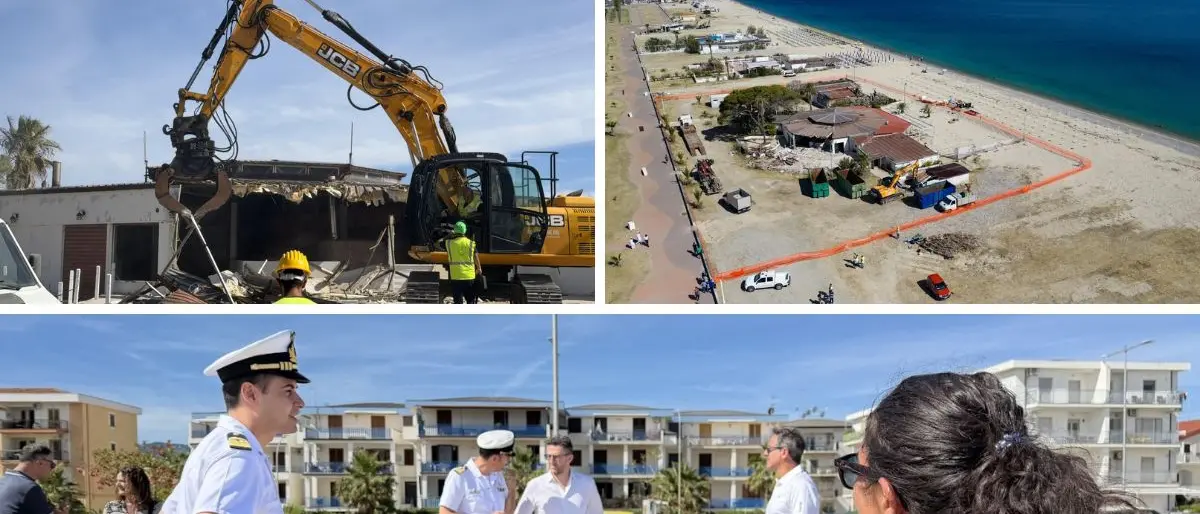 Schiavonea, ruspe sull’ex Scarafaggio: demolito lo stabilimento abusivo sul lungomare\n