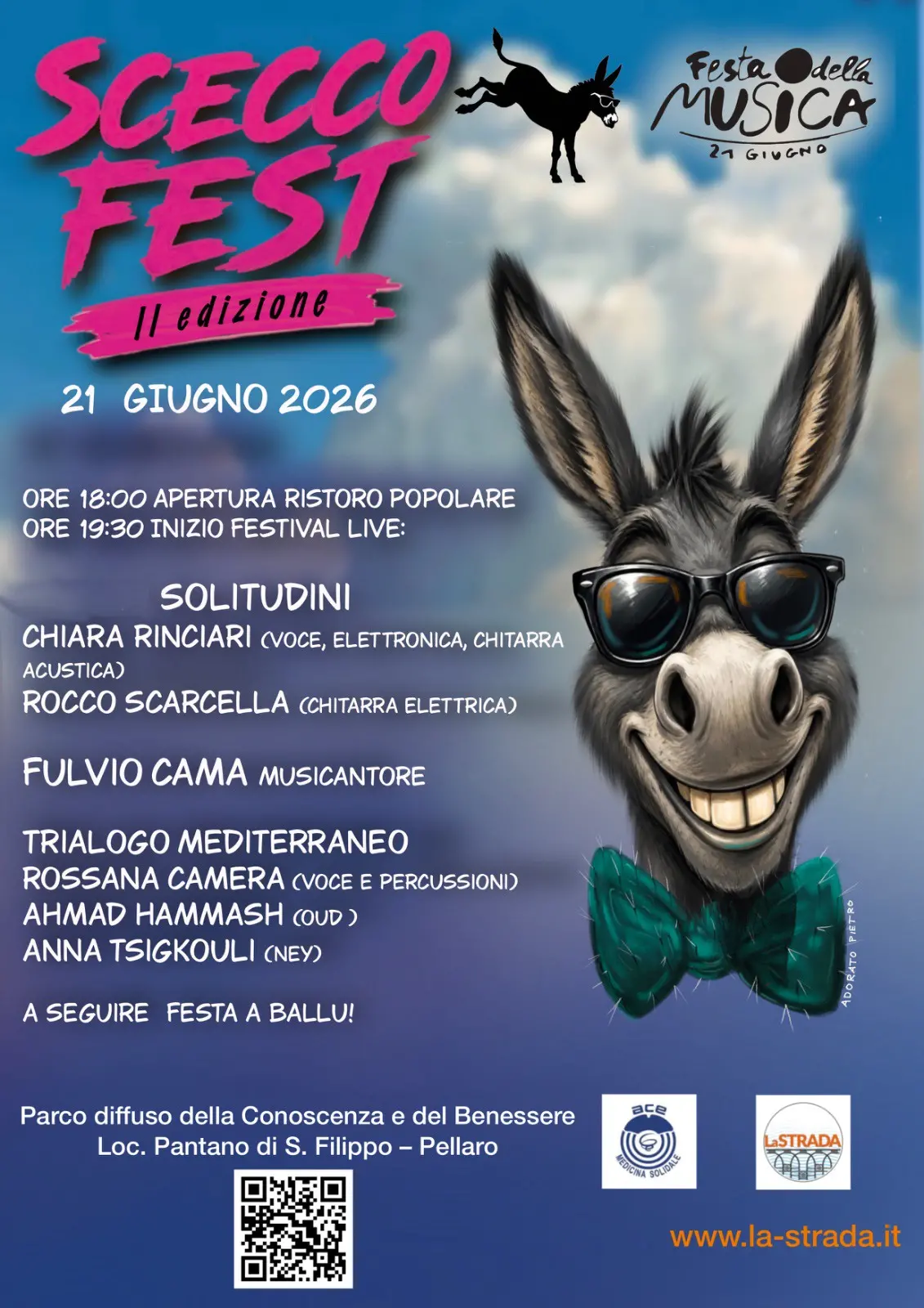 Torna lo “Scecco Fest” al Parco diffuso di Pellaro, evento musicale organizzato da La Strada e ACE\n