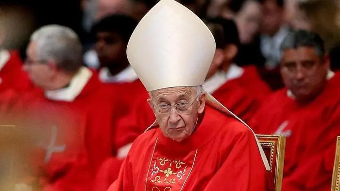 Cardinal Camillo Ruini during the Pentecostal mass at Saint Peter Dome, Vatican City, 24 may 2015. ANSA/ALESSANDRO DI MEO , ANSA
