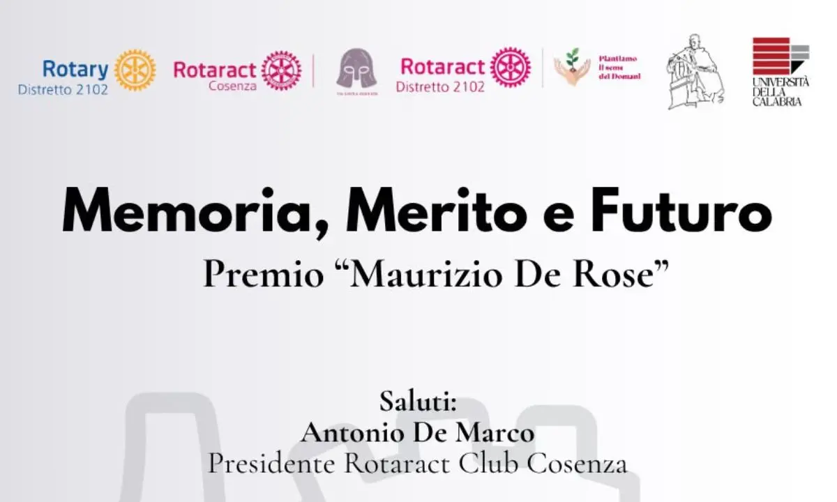 A Cosenza il Premio Maurizio De Rose promosso dal Rotaract Club\n