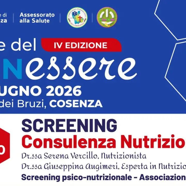 Mese del Benessere a Cosenza, nutrizione e stili di vita al centro\n