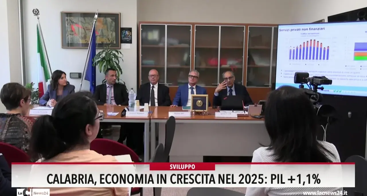 Calabria, economia in crescita nel 2025: PIL +1,1%