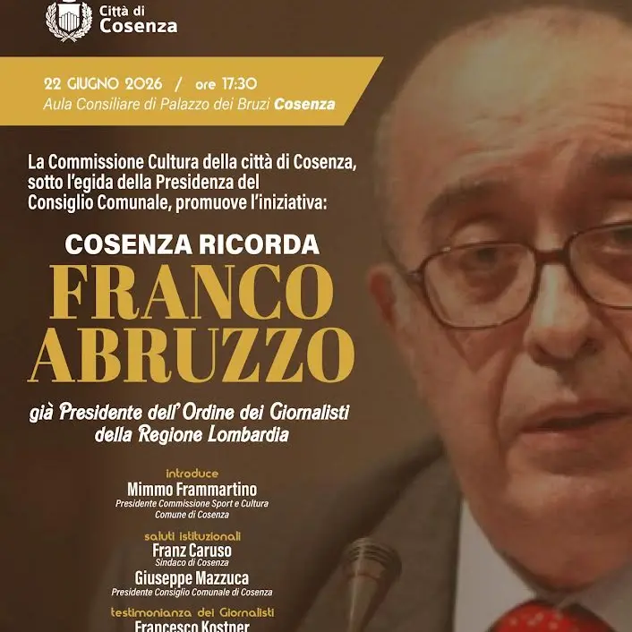 Cosenza rende omaggio a Franco Abruzzo, un anno dopo la scomparsa il tributo al maestro del giornalismo\n