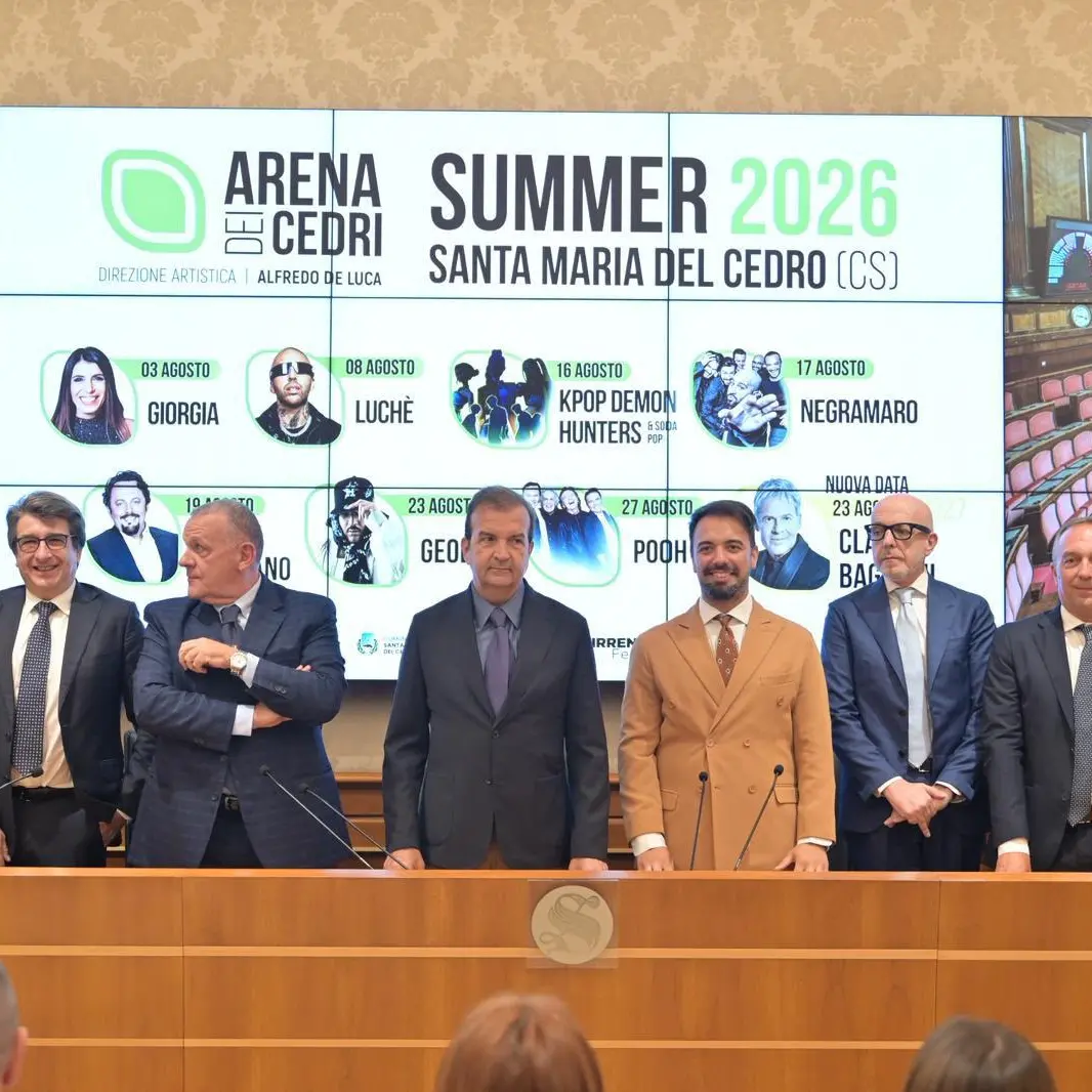 Arena dei Cedri, la Calabria si presenta al Senato: da Giorgia ai Pooh, svelato il cartellone dell'estate\n