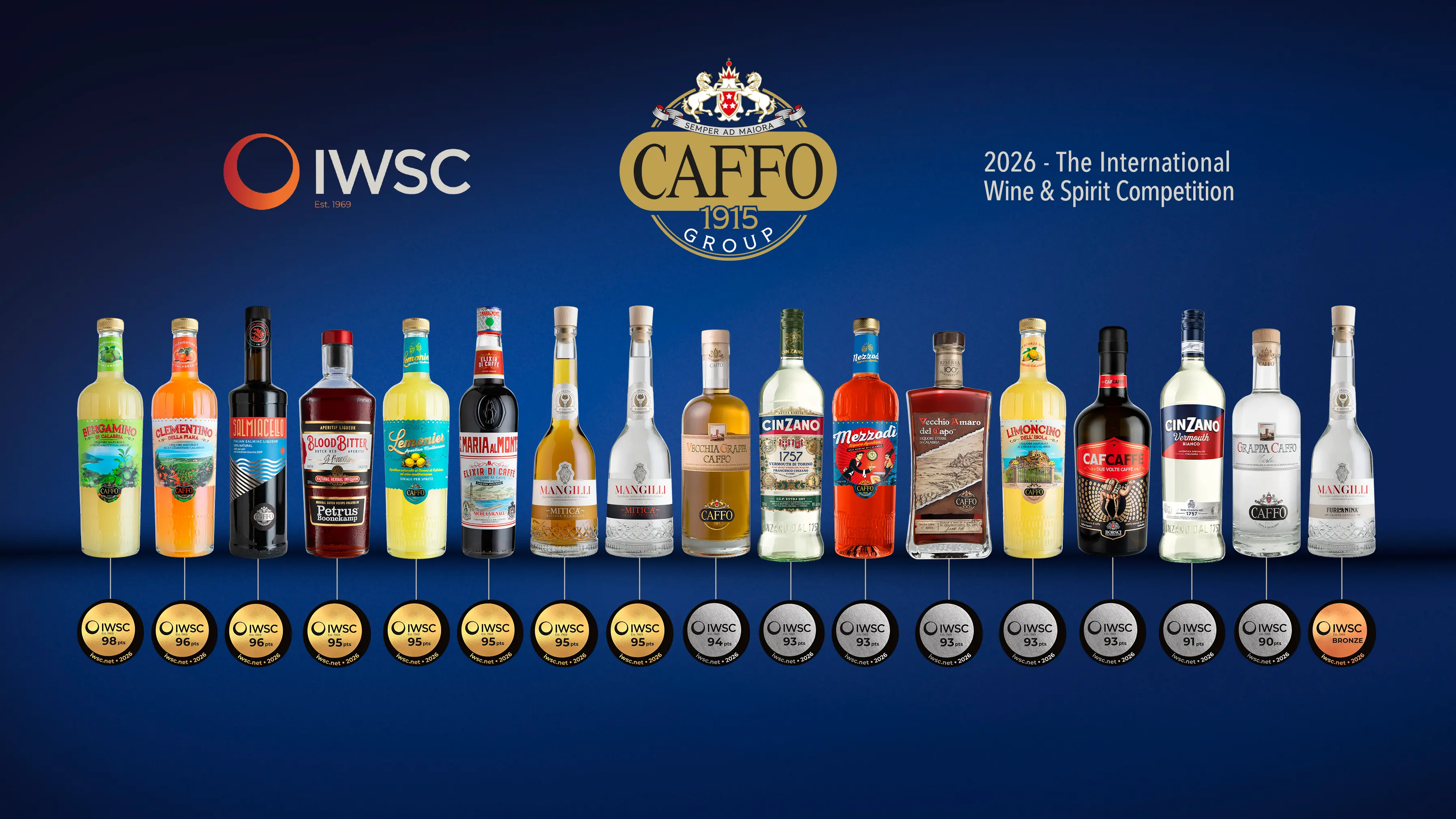 International Wine & Spirit Competition di Londra: l’italiano più premiato è Gruppo Caffo che conquista 17 medaglie\n