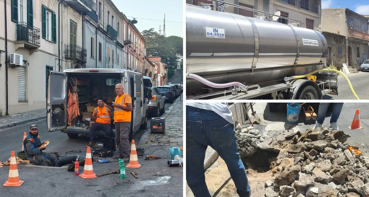 Vibo, acqua tornata dopo 20 giorni in alcune zone. Colelli: «Dramma idrico, abbiamo lavorato giorno e notte. E non è finita»\n