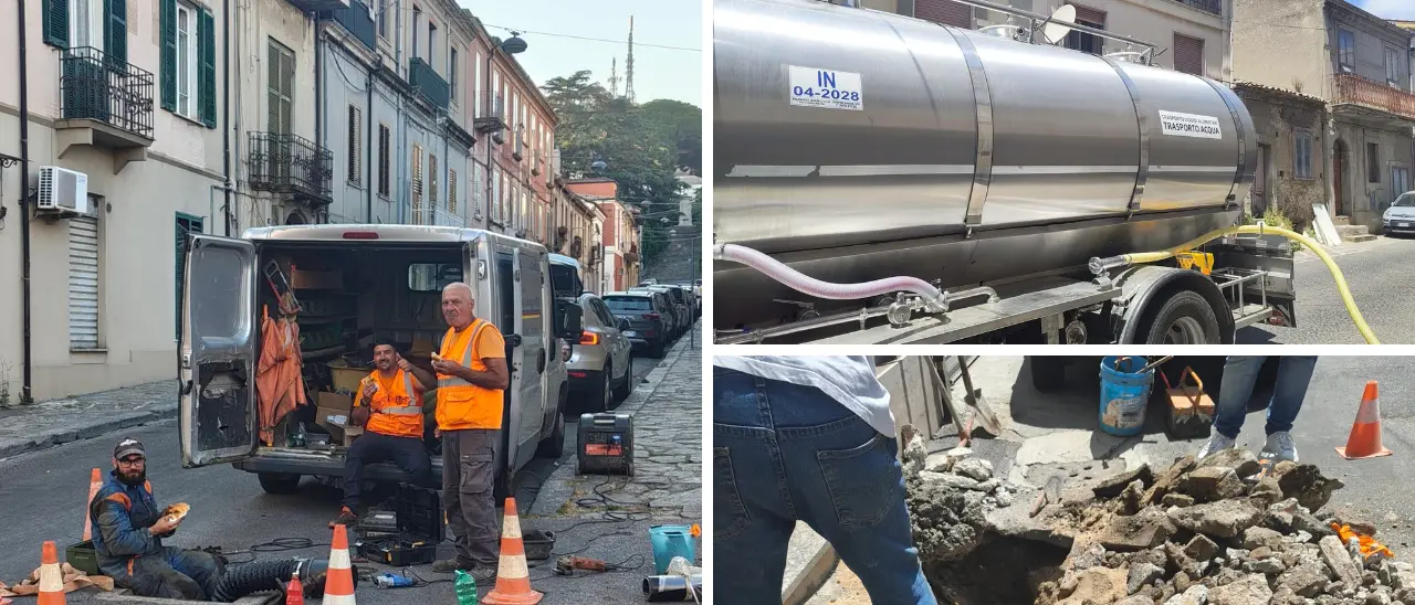 Vibo, acqua tornata dopo 20 giorni in alcune zone. Colelli: «Dramma idrico, abbiamo lavorato giorno e notte. E non è finita»\n