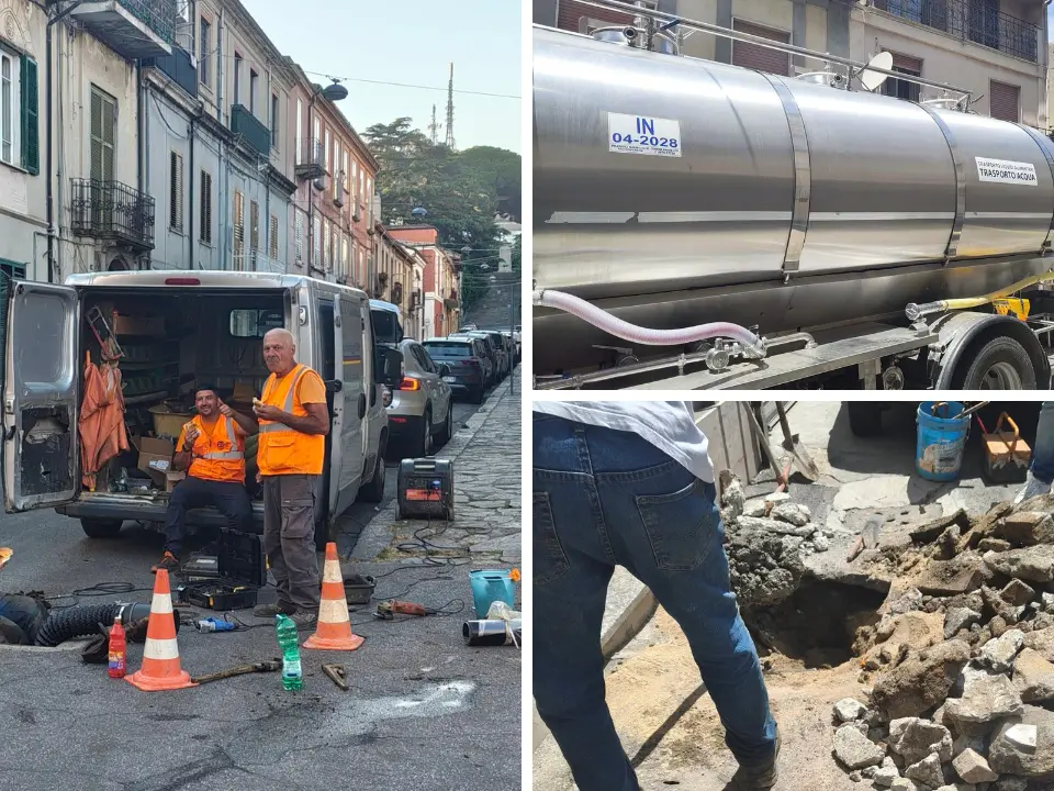 Vibo, acqua tornata dopo 20 giorni in alcune zone. Colelli: «Dramma idrico, abbiamo lavorato giorno e notte. E non è finita»