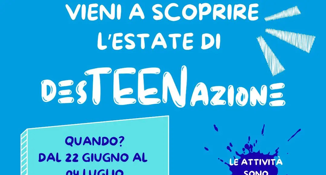 Al via il Campus DesTEENazione Catanzaro: due settimane di crescita, divertimento e partecipazione per ragazzi e ragazze dagli 11 ai 14 anni\u00A0\n