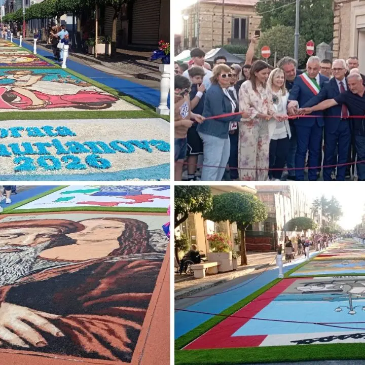 Infiorata di Taurianova, un inno al “Made in Italy” tra petali e meraviglie. Il sindaco: «Giorni in cui la comunità vive»\n
