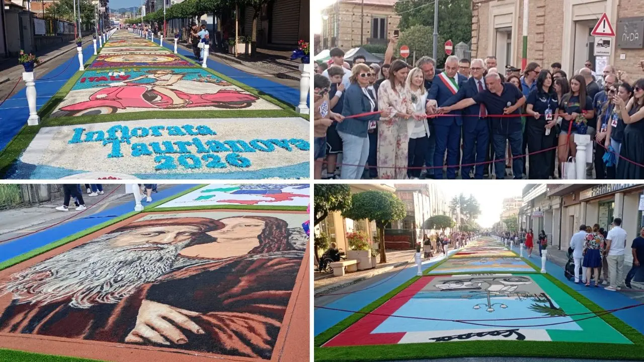 Infiorata di Taurianova, un inno al “Made in Italy” tra petali e meraviglie. Il sindaco: «Giorni in cui la comunità vive»\n