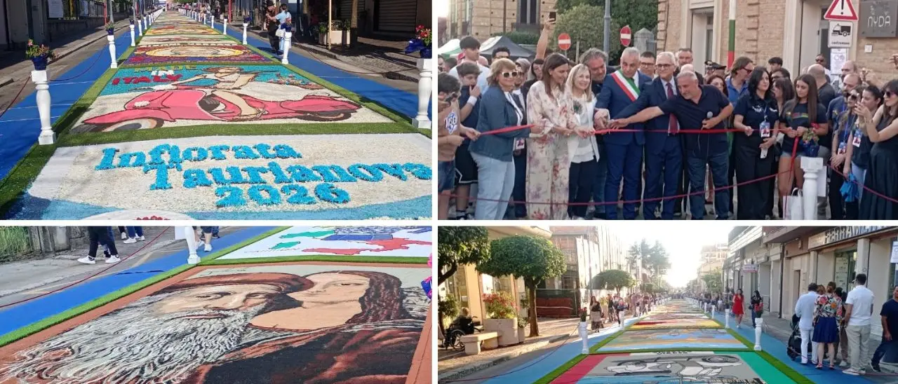 Infiorata di Taurianova, un inno al “Made in Italy” tra petali e meraviglie. Il sindaco: «Giorni in cui la comunità vive»\n