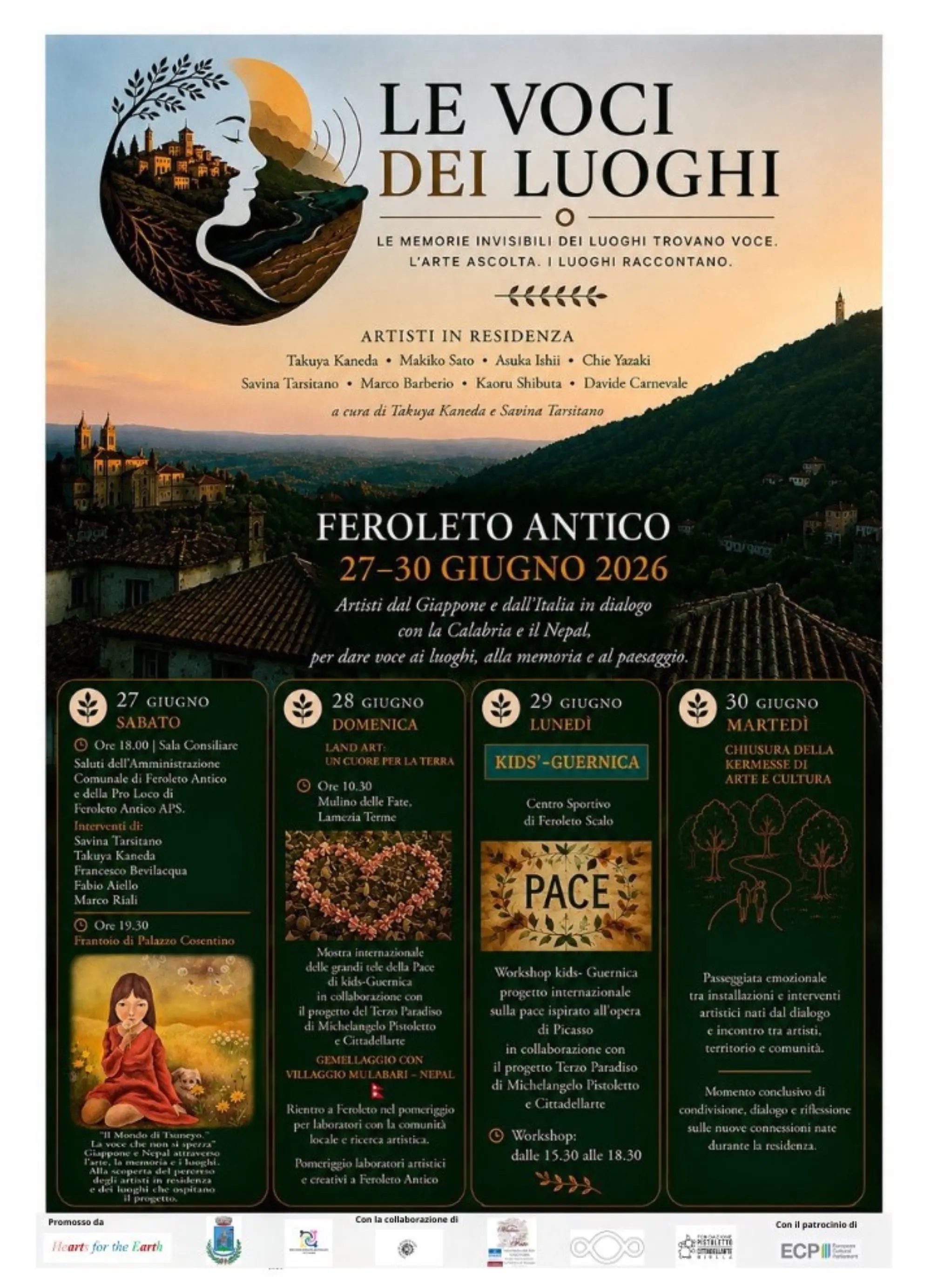 “Le Voci dei Luoghi” dal 27 al 30 giugno a Feroleto Antico e Lamezia, con artisti internazionali fra cui Takuya Kaneda e\n\nSavina Tarsitano\n