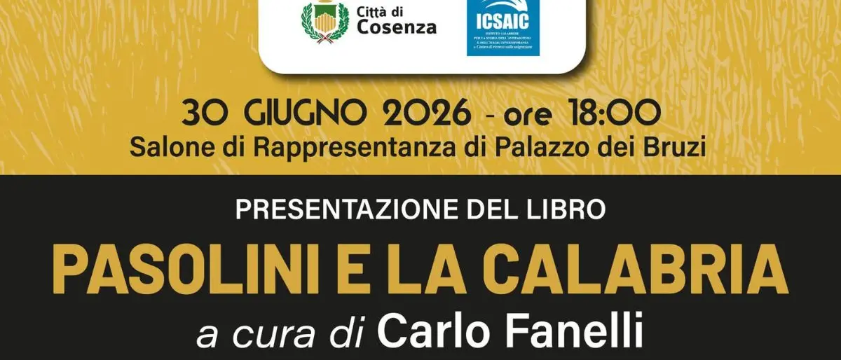 Pasolini e la Calabria, a Palazzo dei Bruzi il libro curato da Carlo Fanelli\n