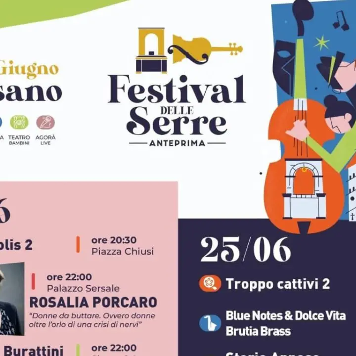 Festival delle Serre, Cerisano accende l’estate con cinema, teatro e musica\n