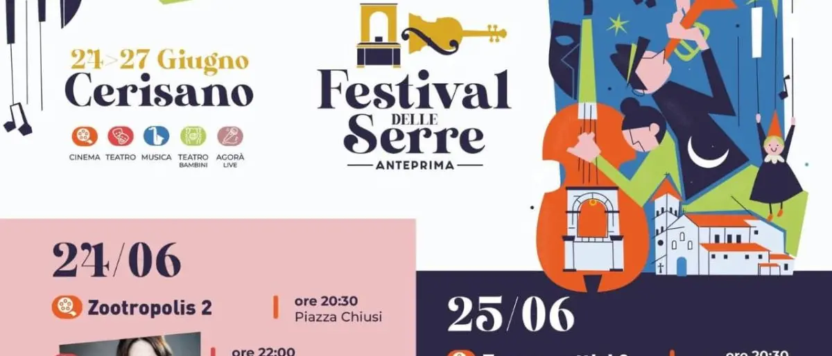 Festival delle Serre, Cerisano accende l’estate con cinema, teatro e musica\n
