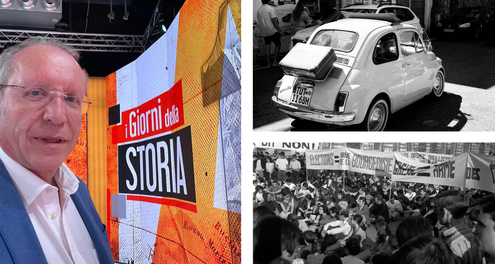 <p>I Giorni della Storia racconta i Sessanta, <span style=\"color:hsl(0, 75%, 60%);\">gli anni del boom</span>: dal benessere di massa alla rivolta che attraversò il mondo</p>