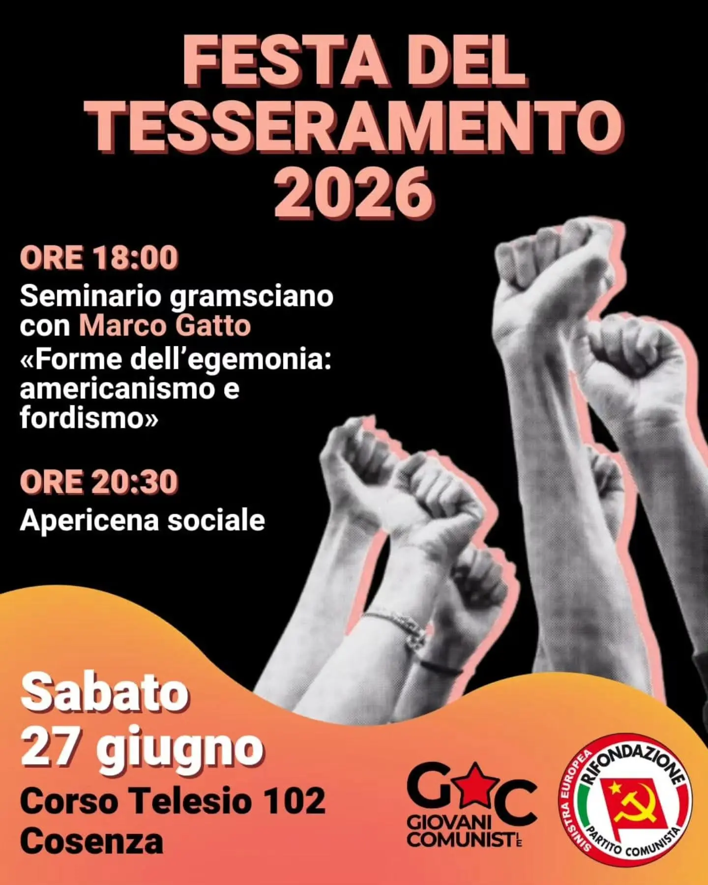 Gramsci, lavoro e nuove egemonie: Rifondazione apre la Festa del Tesseramento nel centro storico\n