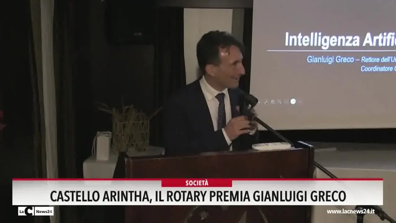 Castello Arintha, il Rotary premia Gianluigi Greco