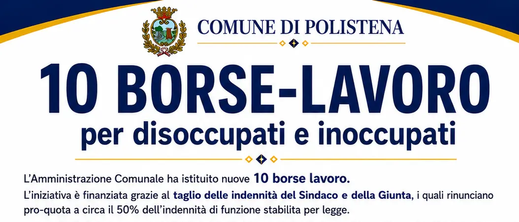 Polistena, al via 10 nuove borse lavoro finanziate dal taglio delle indennità di Sindaco e Giunta\n