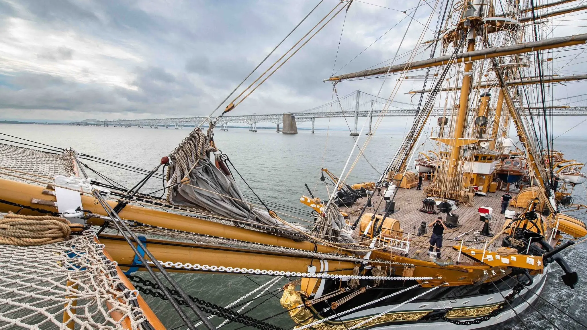 L\\'arrivo dell\\'Amerigo Vespucci a Baltimora, foto dalla pagina Fb della Marina militare italiana