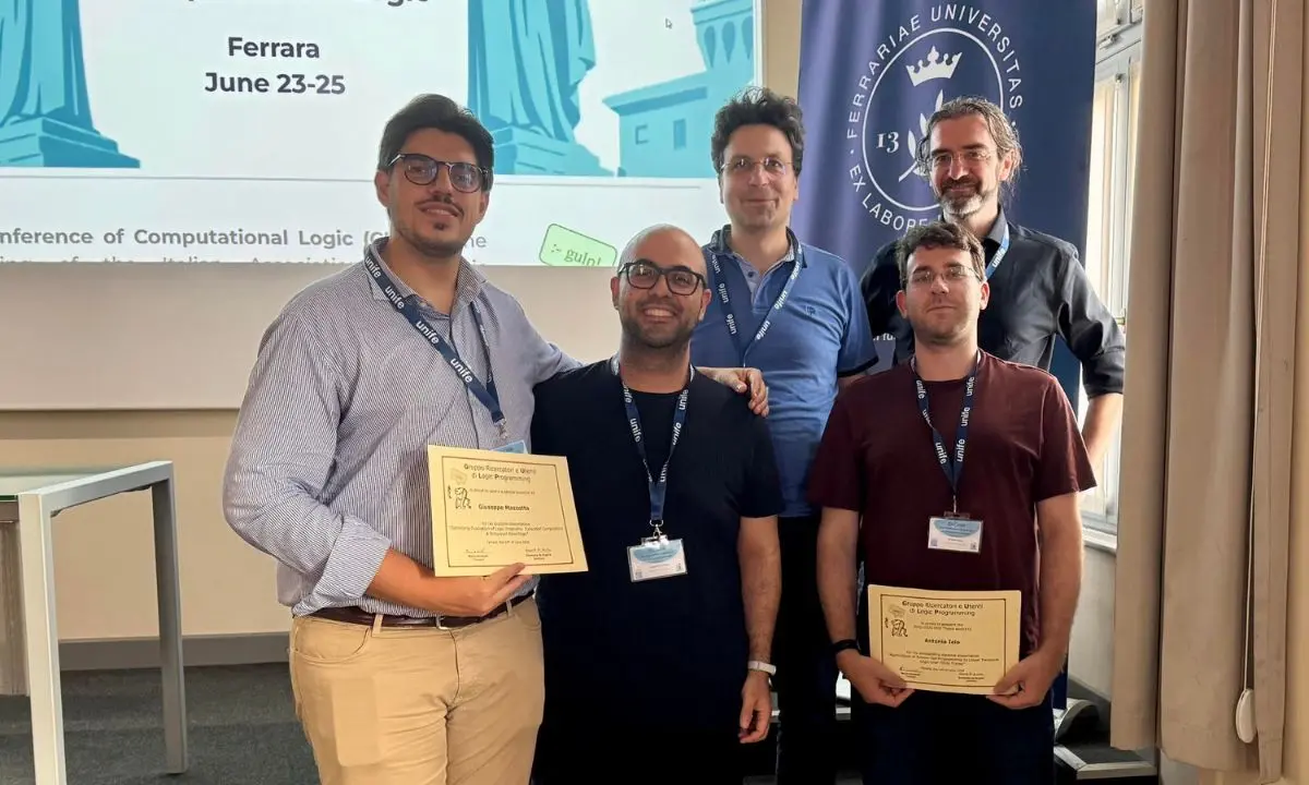 Unical, Informatica premiata a Ferrara: riconoscimenti nazionali per Ielo e Mazzotta\n