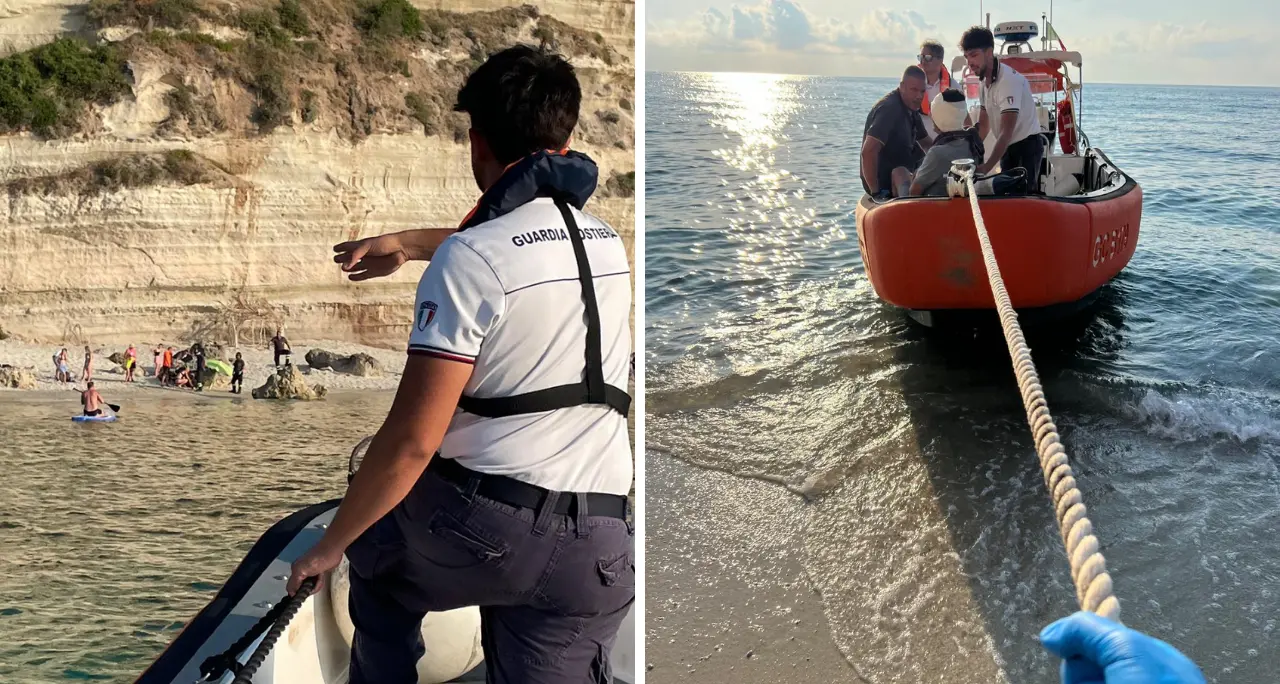 Santa Domenica, scivola dalla scogliera e resta ferito: soccorso via mare dalla Guardia Costiera\n
