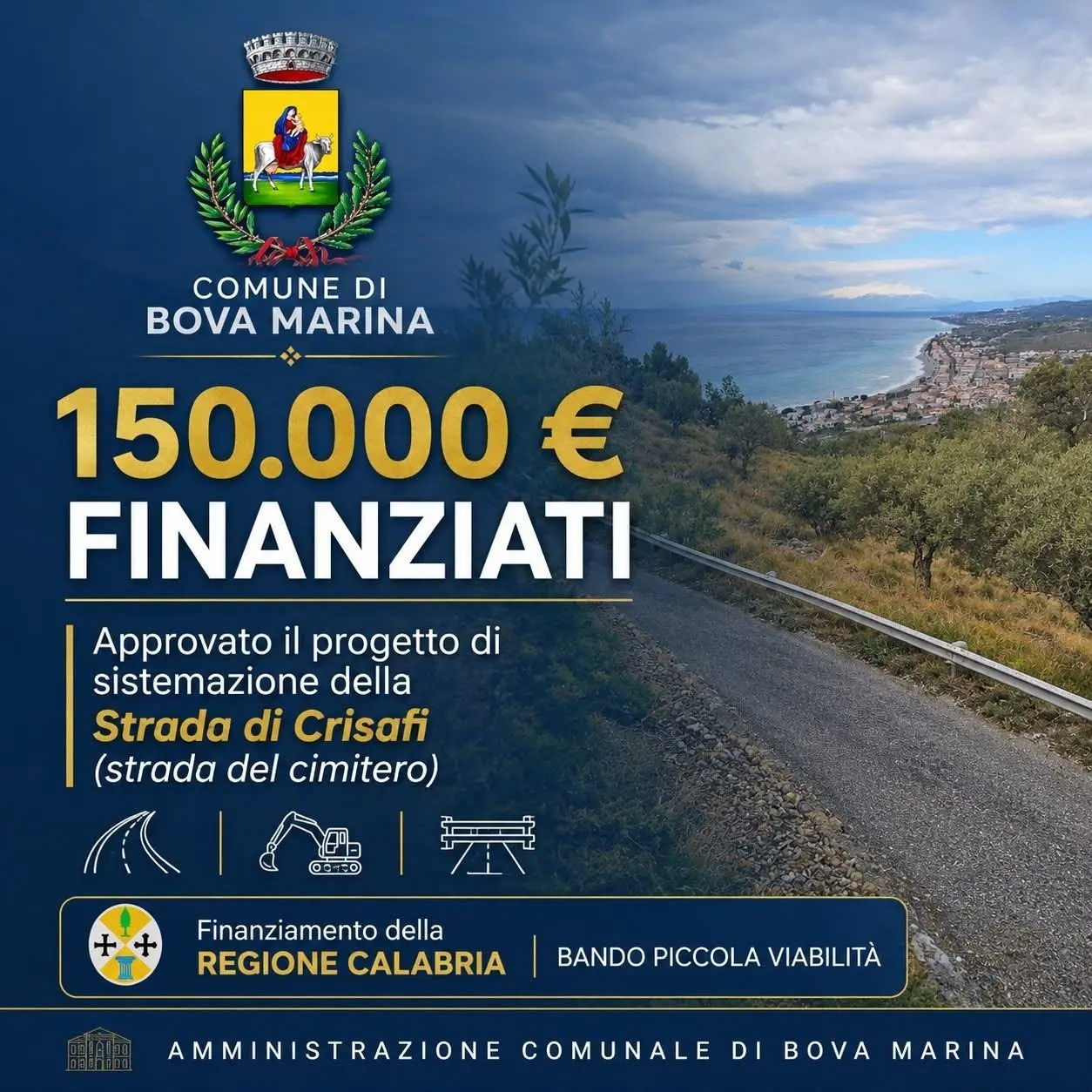 Bova Marina, dalla Regione 150 mila euro per la riqualificazione della strada di Crisafi\n