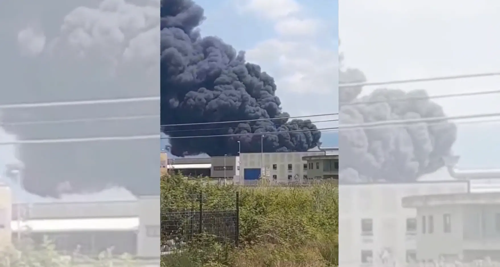 Vasto incendio in un impianto di raccolta pneumatici a Lamezia: Arpacal al lavoro per monitorare la qualità dell’aria\u00A0–\u00A0VIDEO\n