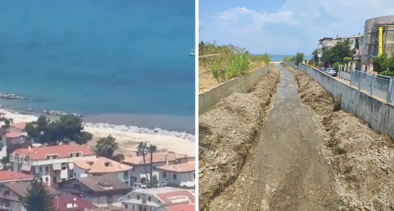 Bivona, enorme chiazza marrone in mare dalla foce del Sant’Anna ma era solo terra: allarme rientrato dopo le verifiche del Comune\n