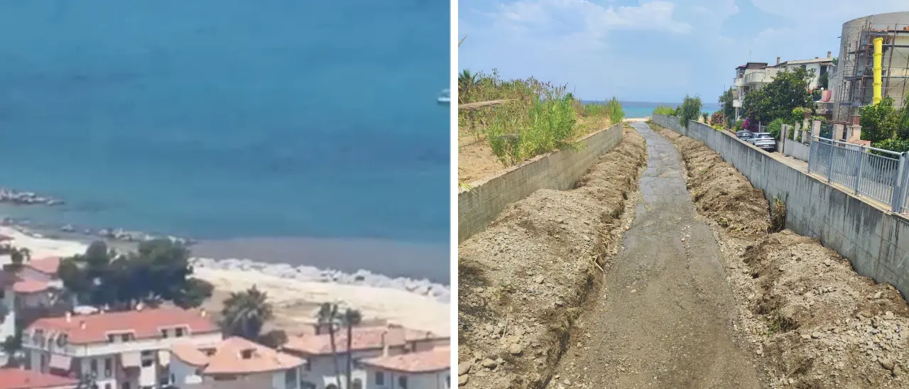 Bivona, enorme chiazza marrone in mare dalla foce del Sant’Anna ma era solo terra: allarme rientrato dopo le verifiche del Comune\n