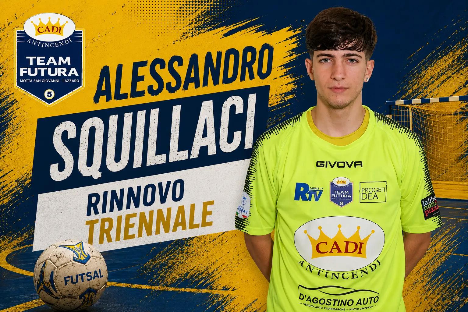 Cadi Antincendi Futura, Alessandro Squillaci rinnova fino al 2029: il club blinda uno dei suoi giovani più promettenti e investe sul futuro del progetto gialloblù\n