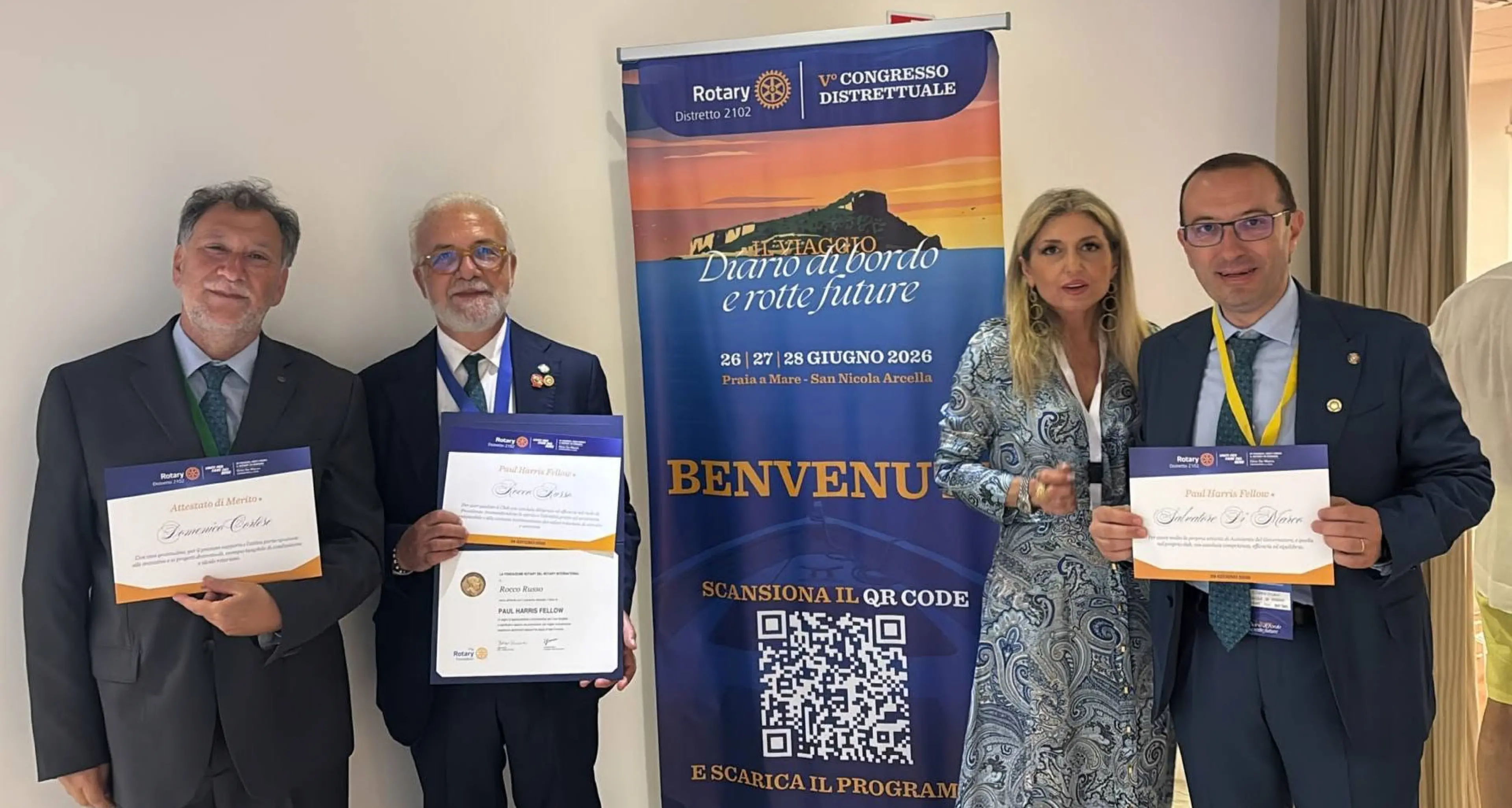 Il Distretto 2102 premia i vertici del Club di Castrovillari per l'impegno sul territorio\n