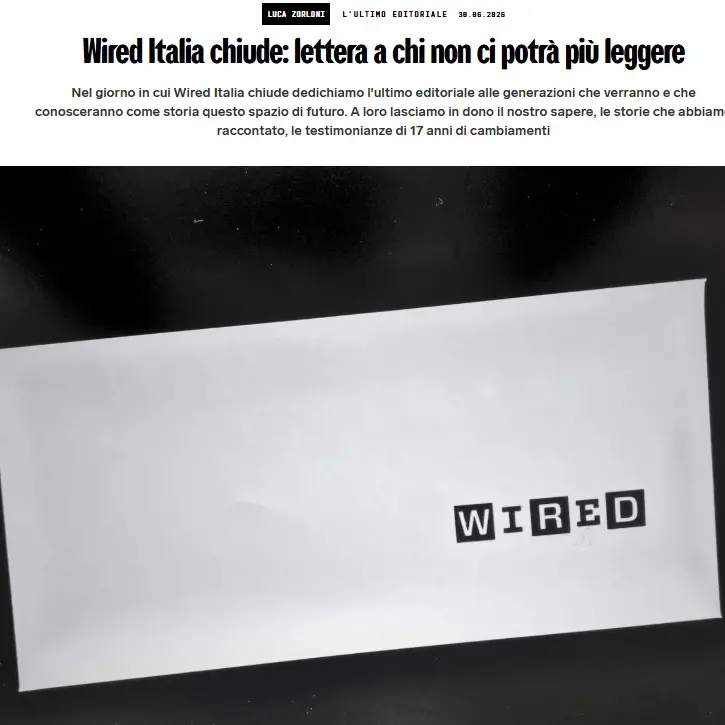 Wired Italia spegne i motori dopo diciassette anni: addio alla rivista simbolo della cultura digitale italiana\n