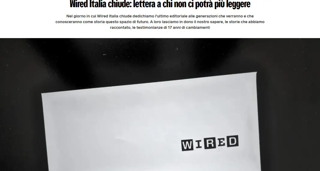 Wired Italia spegne i motori dopo diciassette anni: addio alla rivista simbolo della cultura digitale italiana\n