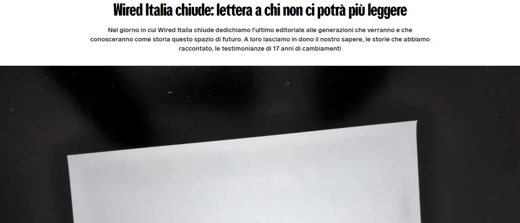 Wired Italia spegne i motori dopo diciassette anni: addio alla rivista simbolo della cultura digitale italiana\n