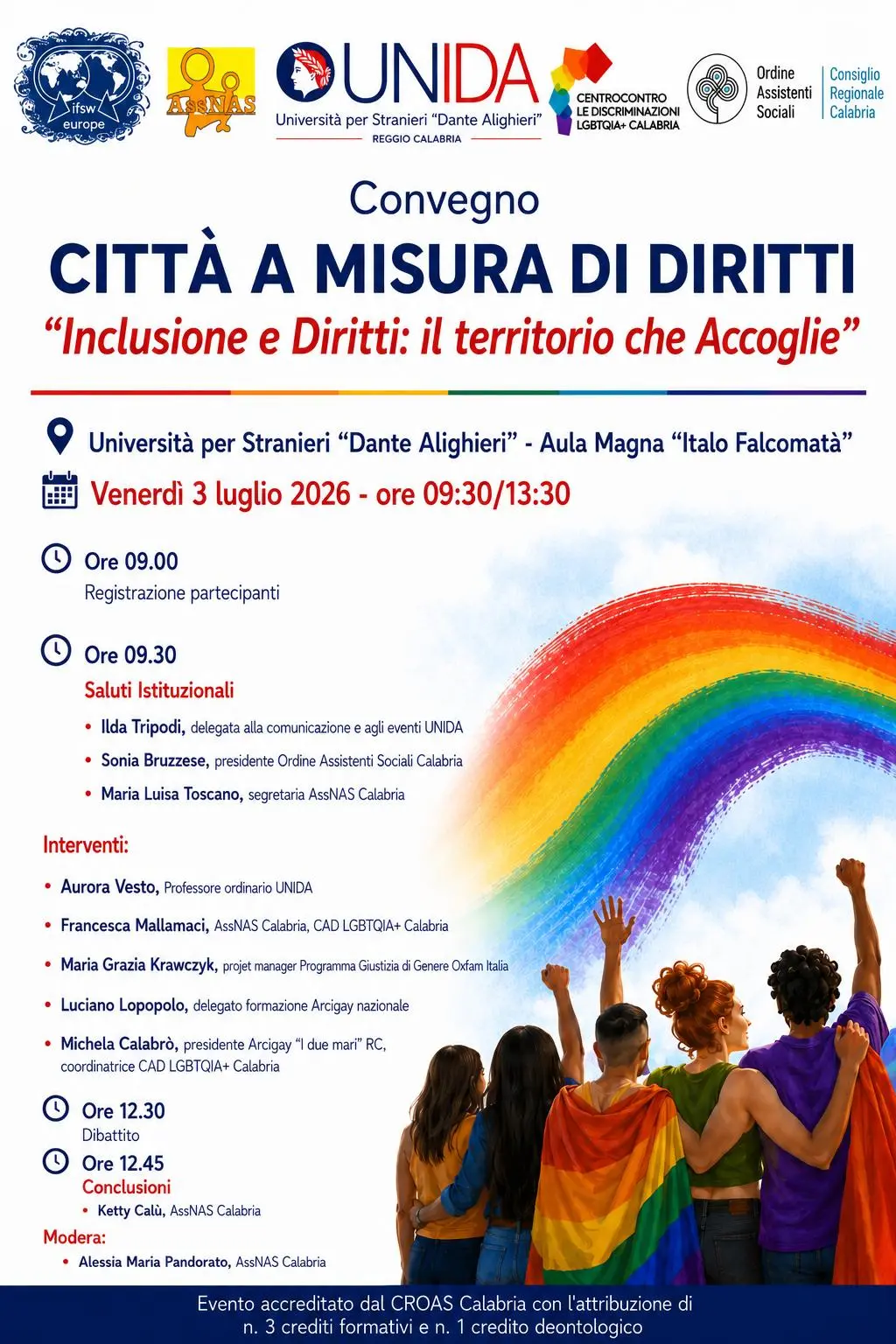\"Città a misura di diritti\": all'Università per Stranieri “Dante Alighieri” un confronto su inclusione, diritti e ruolo dei servizi\n